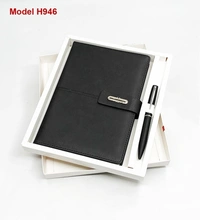 Caro 2 in 1 PU Leather Diary and Metal Ball Pen Gift Set  - Gray