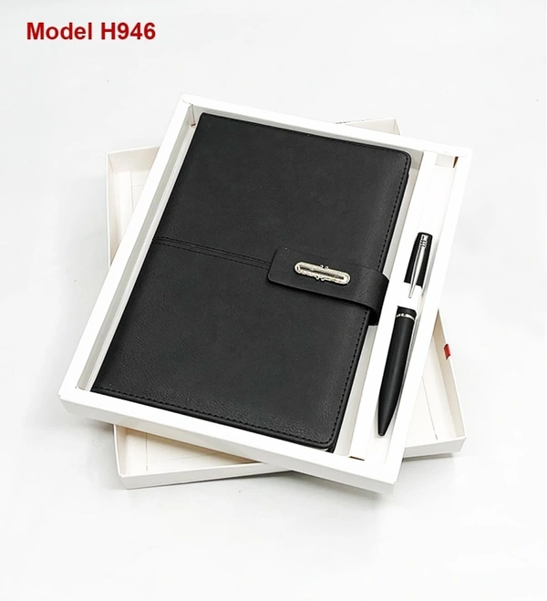 Caro 2 in 1 PU Leather Diary and Metal Ball Pen Gift Set  - Gray
