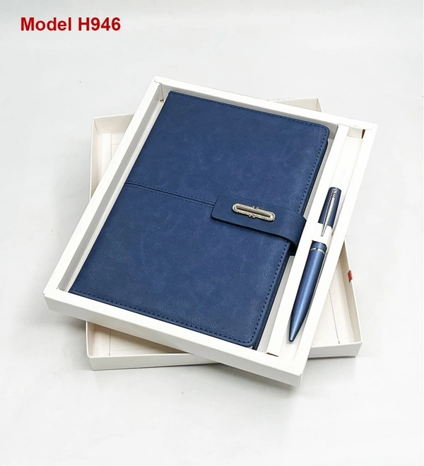 Caro 2 in 1 PU Leather Diary and Metal Ball Pen Gift Set  - Gray
