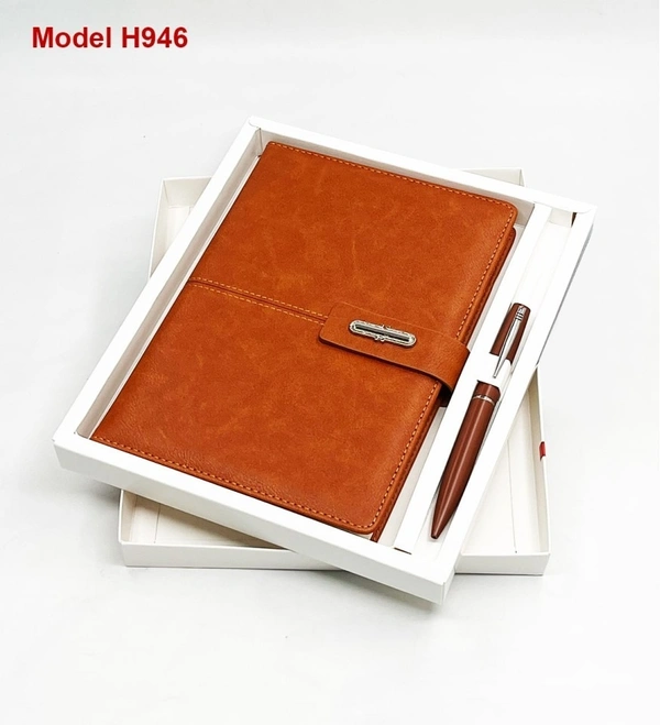 Caro 2 in 1 PU Leather Diary and Metal Ball Pen Gift Set  - Gray