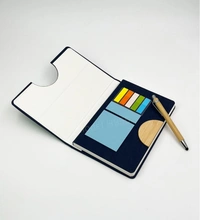 Caro 2 in 1 Multifunctional Notebook Diary with Wooden Pen Giftset  - A5, Gray