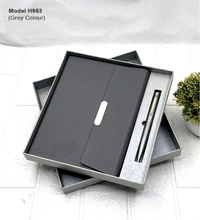 Caro 2 In 1 Gift Set A5 Notebook Diary with Metal Ball Pen - Black