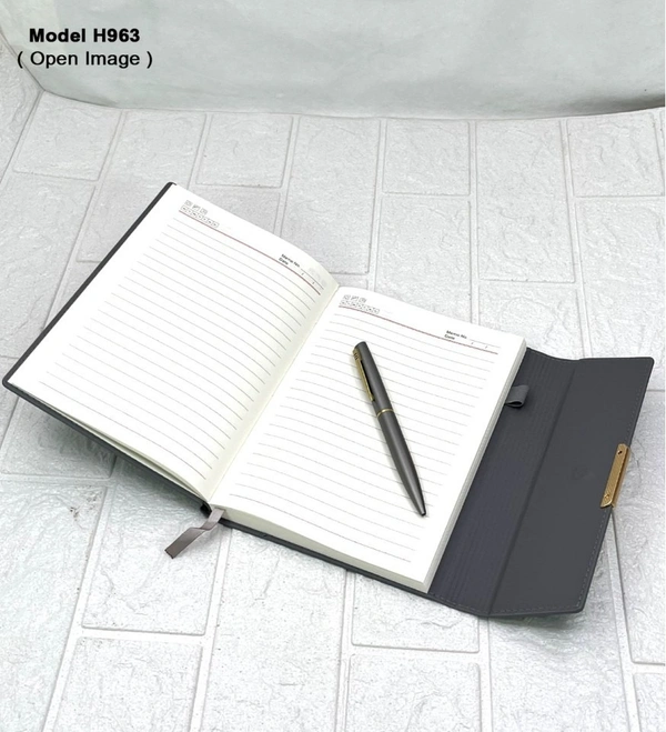 Caro 2 In 1 Gift Set A5 Notebook Diary with Metal Ball Pen - Black