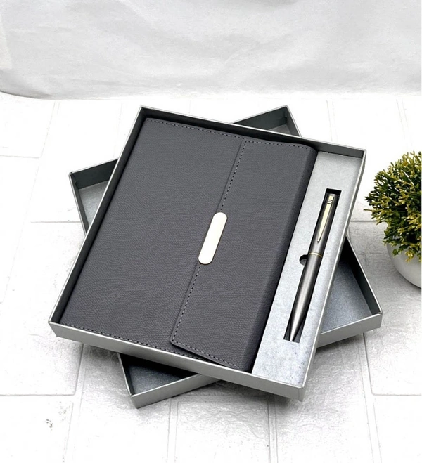 Caro 2 in 1 Flap Diary and Metal Pen Giftset  - Brown