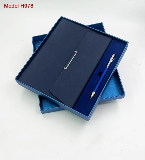 Caro 2 in 1 Gift Set - PU Leather Planner Diary & Metal Ball Pen - Gray