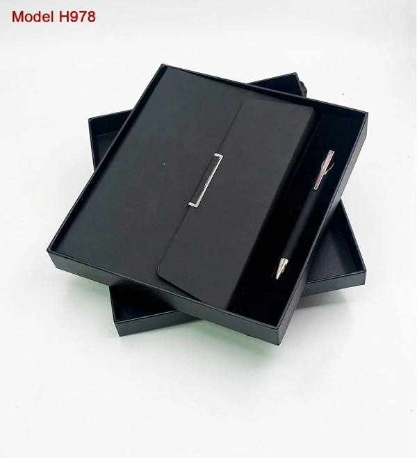 Caro 2 in 1 Gift Set - PU Leather Planner Diary & Metal Ball Pen - Gray