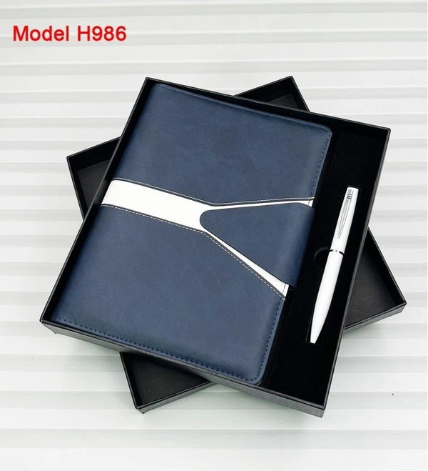 Caro 2 in 1 PU Leather Planner Diary and Metal Pen Giftset - Black