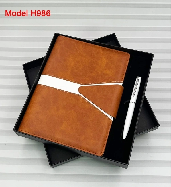Caro 2 in 1 PU Leather Planner Diary and Metal Pen Giftset - Black