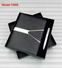 Caro 2 in 1 PU Leather Planner Diary and Metal Pen Giftset - Black