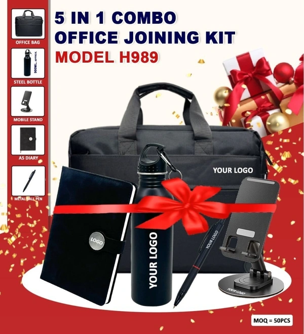 Caro 5 in 1 Giftset for New Joining Kit - Office Welcome Kit - Black