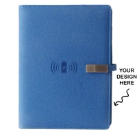 Caro Blue Jute 8000MAH Diary Power Bank with 16GB Pen Drive - Denim