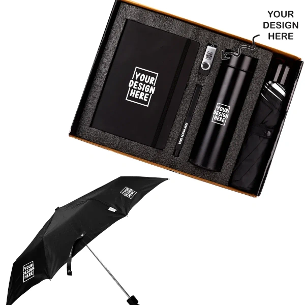 Caro 5 in1 Bottle, Pen, Diary, Pendrive and Umbrella combo giftset