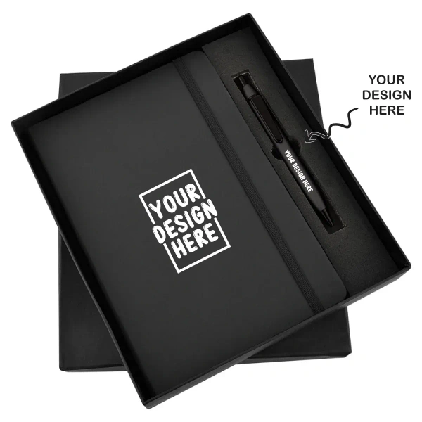 Caro Customized 2 in1 Notebook Diary & Pen Combo Giftset - Black
