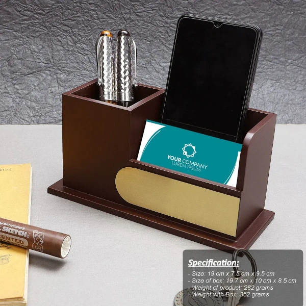 Caro Desktop wooden stationery pen stand holder CIWD09