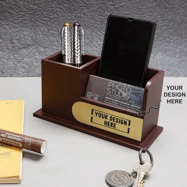 Caro Desktop wooden stationery pen stand holder CIWD09