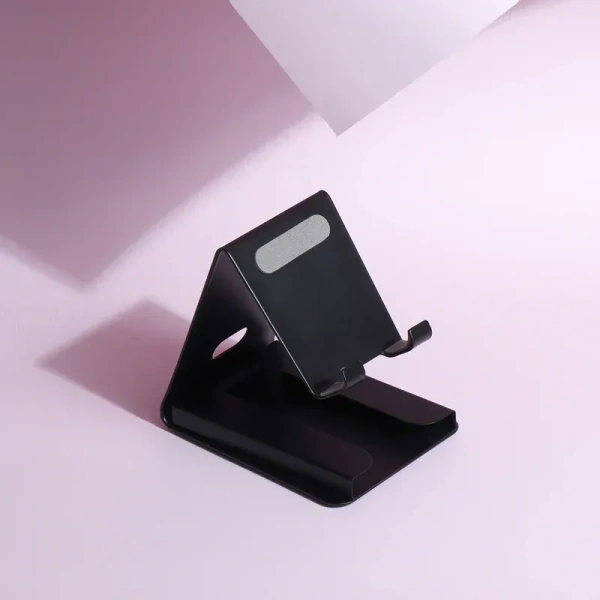 Caro Metal phone holder mobile stand with card holder - Black