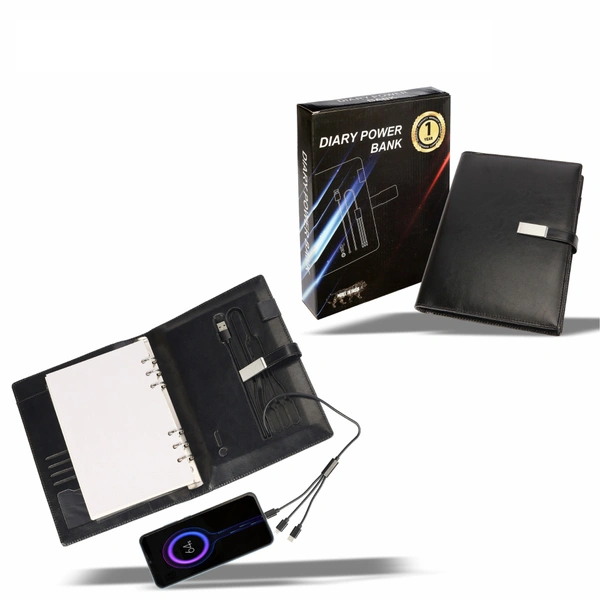 Caro Brown Diary Power Bank - Black