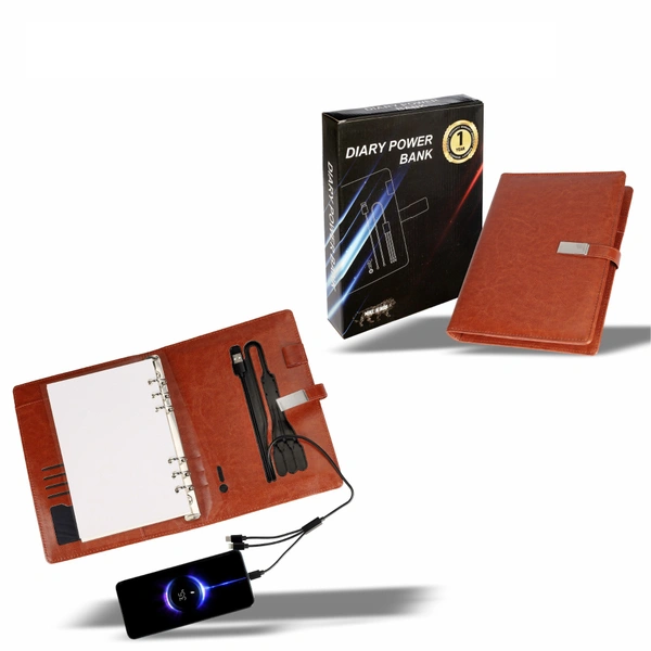 Caro Brown Diary Power Bank - Black