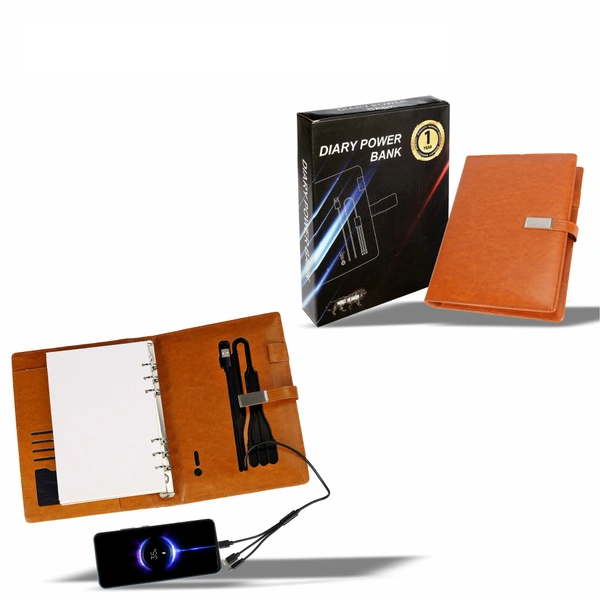 Caro Brown Diary Power Bank - Black