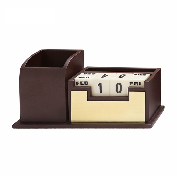 Caro Desktpo wooden stationery pen stand holder CIWD08 - Dark Tan