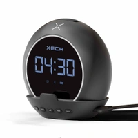 Xech Ellipse - Wireless Bluetooth Speaker Digital Clock, and Alarm - Black