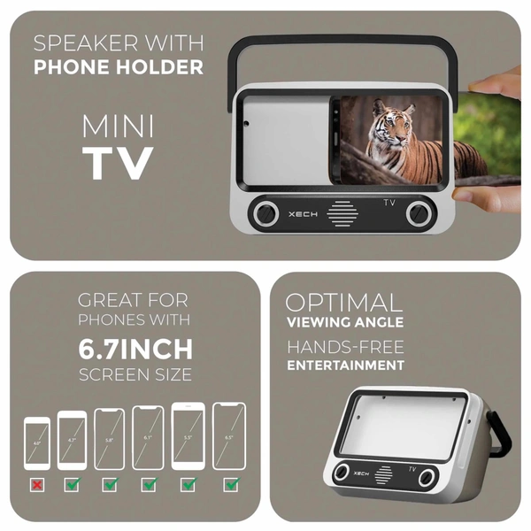 XECH Tellivibe Max - TURN YOUR SMARTPHONE INTO A 90s RETRO MINI TV WITH SPEAKER