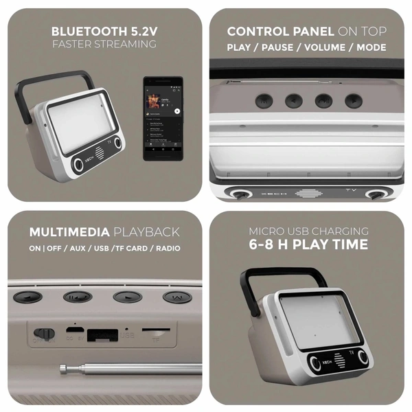 XECH Tellivibe Max - TURN YOUR SMARTPHONE INTO A 90s RETRO MINI TV WITH SPEAKER