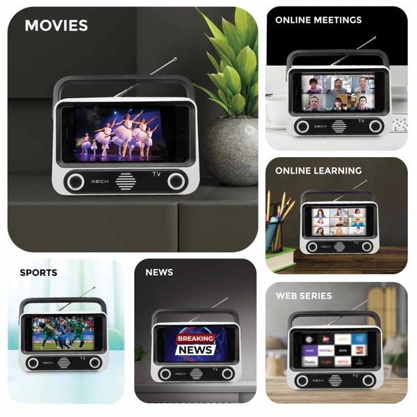 XECH Tellivibe Max - TURN YOUR SMARTPHONE INTO A 90s RETRO MINI TV WITH SPEAKER