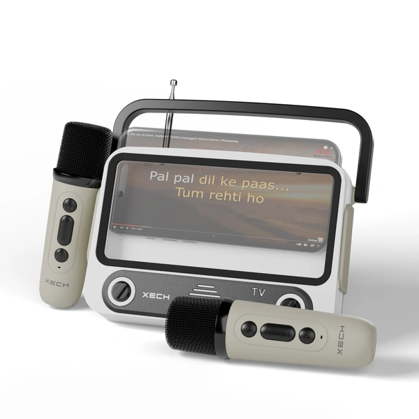 XECH Karaoke TV Bluetooth Karaoke System with Dual Mics and Phone Holder