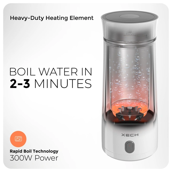 XECH  Hydroboil Portable Electric Travel Kettle - White