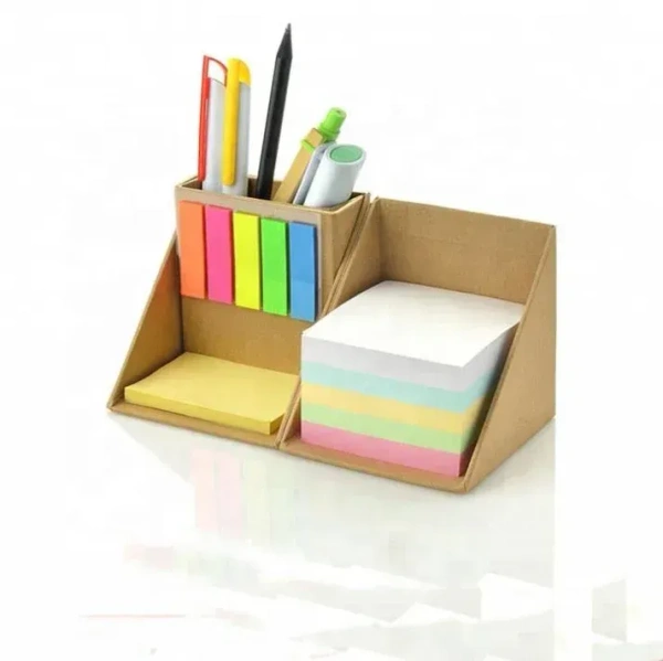 Caro Stationary Cube with Sticky memo Pad and Pen Hold