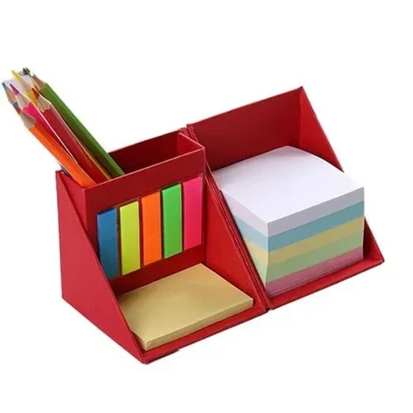 Caro Stationary Cube with Sticky memo Pad and Pen Hold
