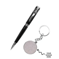Caro Pen and keychain combo gift especially designed for lawyers and advocates - Black