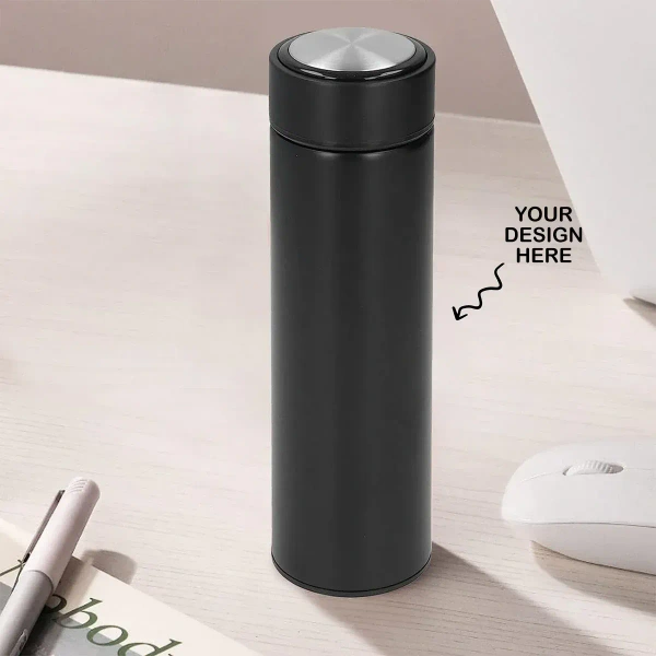Caro Black Non-Temperature Insulated Steel Water Bottle - 500ml, Red