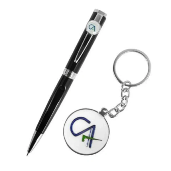 Caro pen and keychain combo for CA Giftset - Black