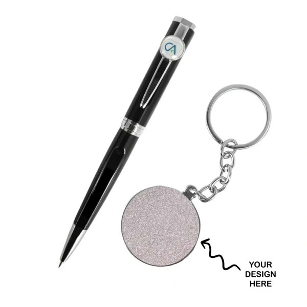 Caro pen and keychain combo for CA Giftset - Black