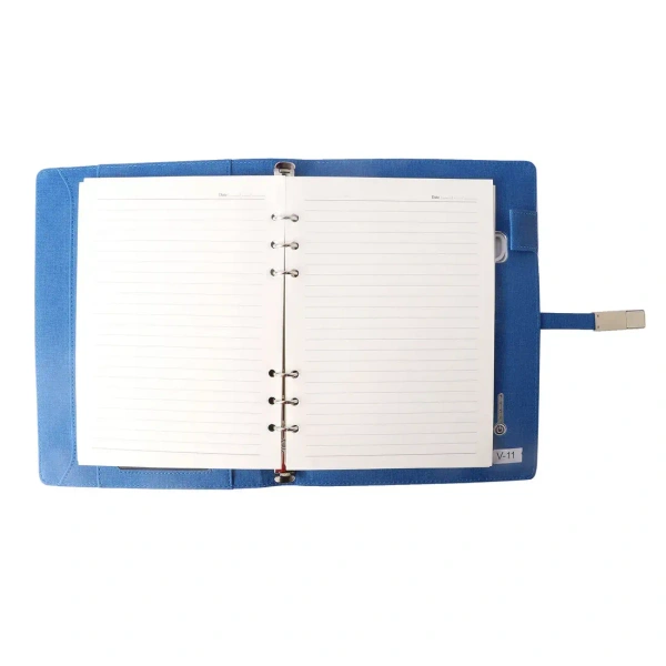 Caro Blue Jute 8000MAH Diary Power Bank with 16GB Pen Drive - Denim