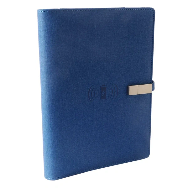 Caro Blue Jute 8000MAH Diary Power Bank with 16GB Pen Drive - Denim