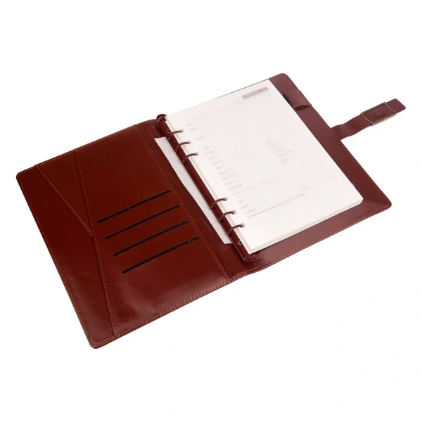Caro Dark Brown Leather Finished  8000MAH Power Bank Diary - Brown