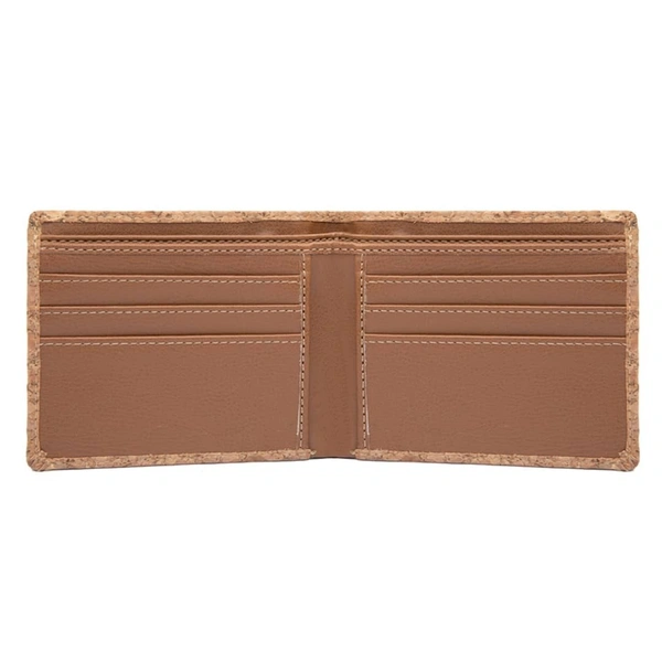 Caro 2 In 1 Cork Wallet with Keychain Combo for Corporate & Promotions - Cork Brown