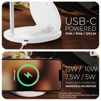 Xech Aerocharge - a table fan with a fast 15W wireless charger - White