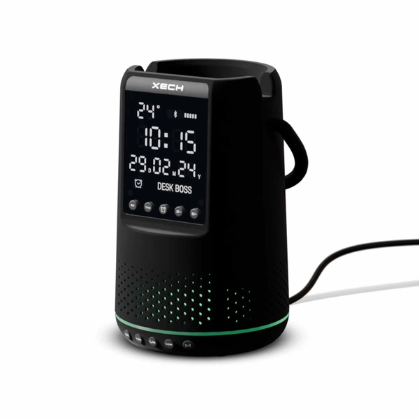 Xech Deskboss Dark Edition - The Ultimate Multifunctional Bluetooth Speaker - Perfect Gift for Any Occasion - Black