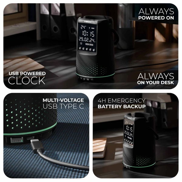 Xech Deskboss Dark Edition - The Ultimate Multifunctional Bluetooth Speaker - Perfect Gift for Any Occasion - Black