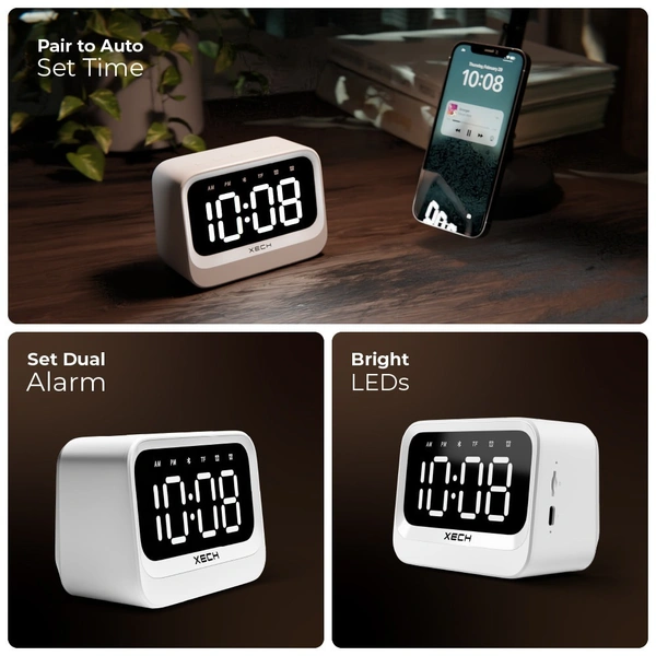 Xech Eon - Multifunctional Clock Speaker - White