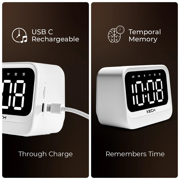 Xech Eon - Multifunctional Clock Speaker - White