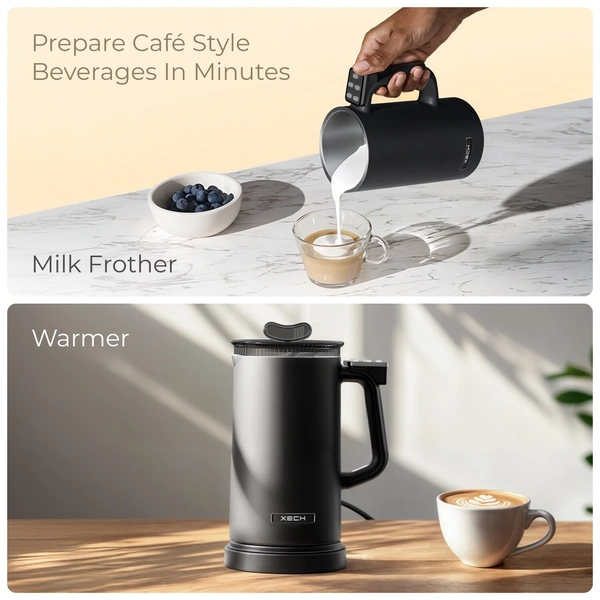 XECH Mycafe - Portable Coffee Maker & Frother in One - Black