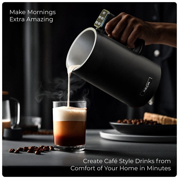 XECH Mycafe - Portable Coffee Maker & Frother in One - Black