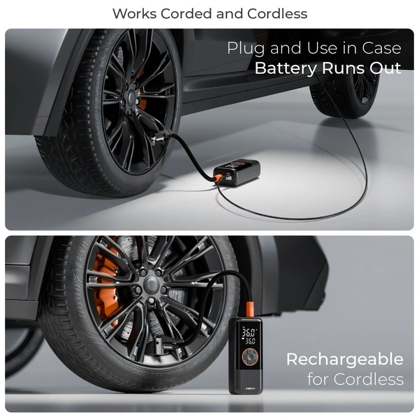 XECH Inflate XL - 2 in 1 Cordless and Corded Tyre Inflator - Inflate XL, White