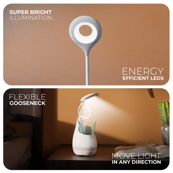 XECH T2 Table Lamp with Pen Stand - White