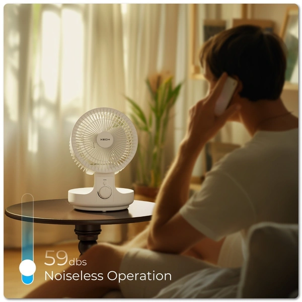 Xech Airwave Table Fan with Oscillation - White